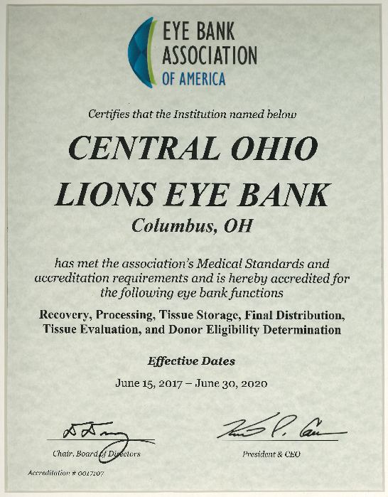 EBAA20172020 Central Ohio Lions Eye Bank